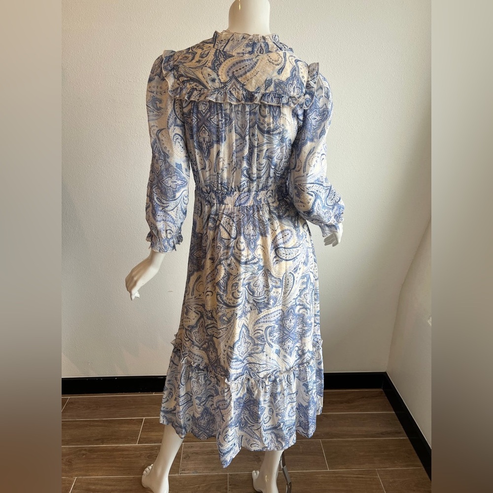 Pinch Blue and Cream Long Sleeve Dress - Picture 2 of 3